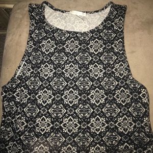 Floral black and white crop top